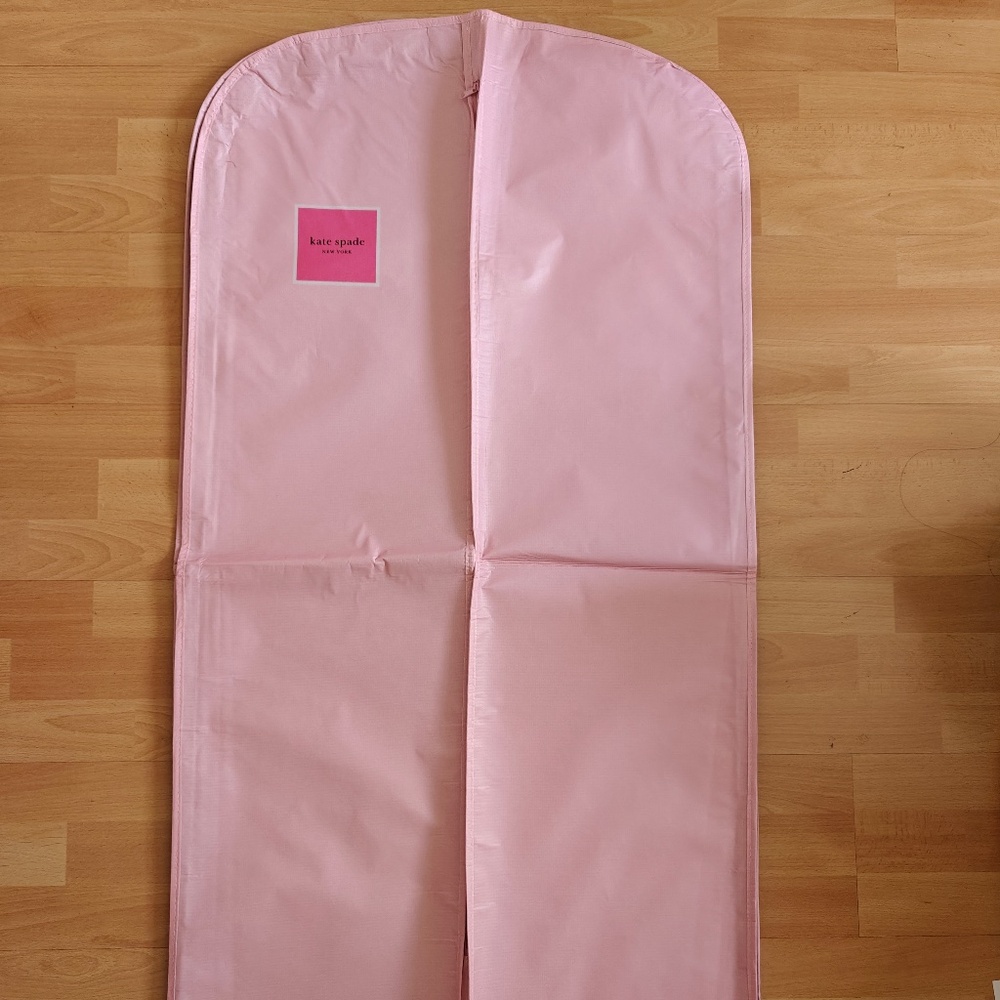 New Kate Spade New York Signature Pink Garment Bag Travel Packing Suit Dry Clean